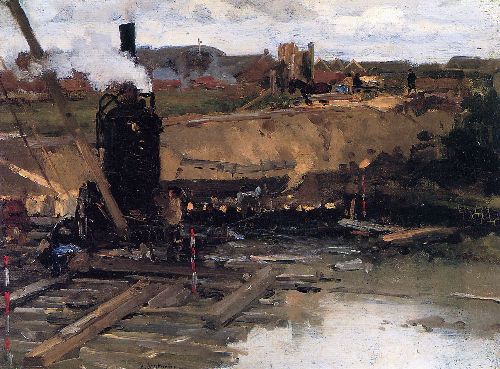 Steam Machine In Building Well by Floris Arntzenius, hand-painted oil reproduction