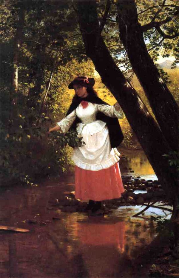 Stepping Stones by John G Brown, hand-painted oil painting reproduction
