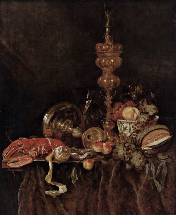Still-Life with Lobster and Fruit by Abraham van Beyeren, hand-painted oil painting reproduction