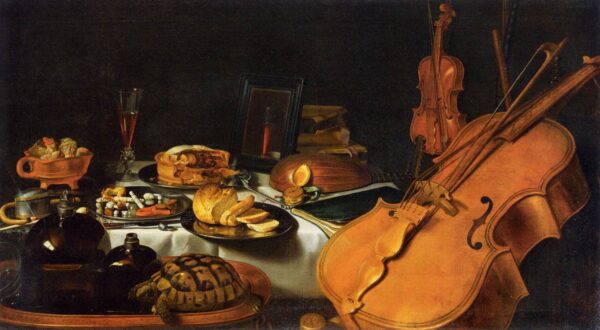 Still Life with Musical Instruments by Pieter Claesz, hand-painted oil painting reproduction
