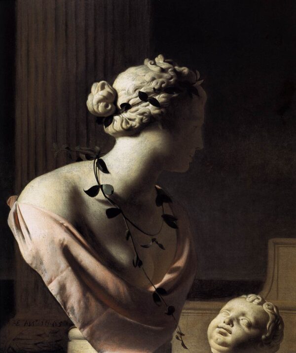 Still-Life with a Bust of Venus by Caesar van Everdingen, hand-painted oil painting reproduction