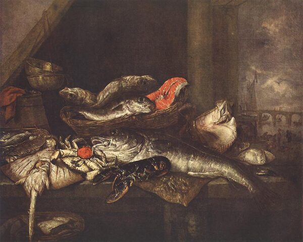 Still-life with Fishes by Abraham van Beyeren, hand-painted oil painting reproduction