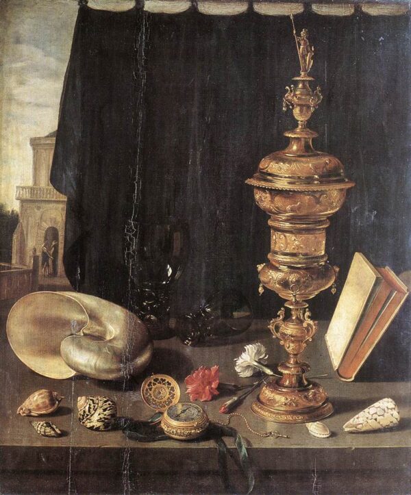 Still life with Great Golden Goblet by Pieter Claesz, hand-painted oil painting reproduction