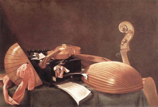 Still-life with Musical Instruments b by Evaristo Baschenis, hand-painted oil painting reproduction