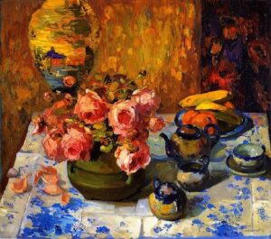Still Life Roses by Franz Bischoff, hand-painted oil painting reproduction