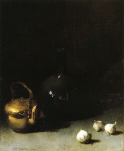 Still Life with Garlic by Emil Carlsen, hand-painted oil painting reproduction