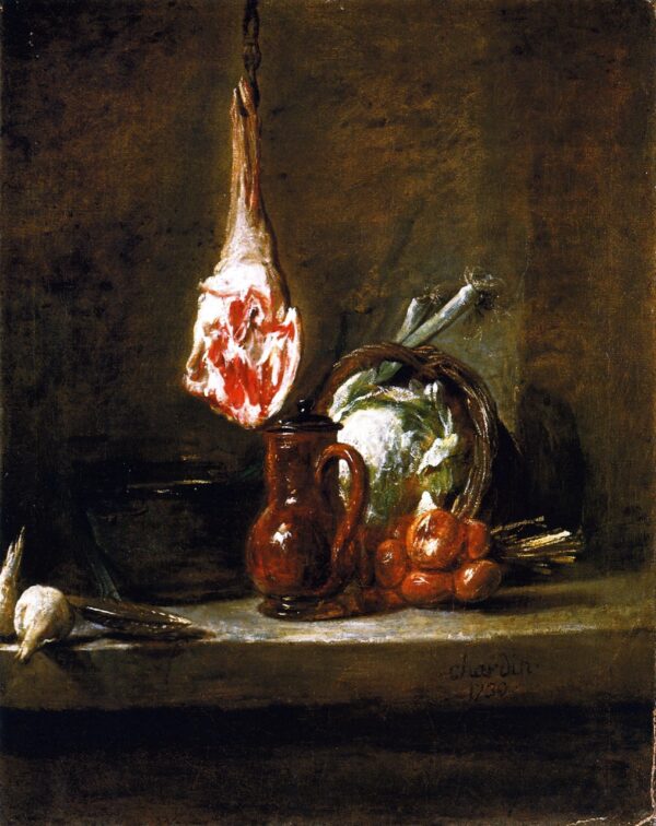 Still Life with Leg of Mutton by Jean-Baptiste-Siméon Chardin, hand-painted oil painting reproduction