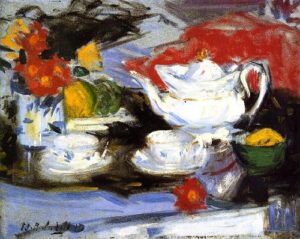 Still Life with White Teapot by Francis Cadell, hand-painted oil painting reproduction