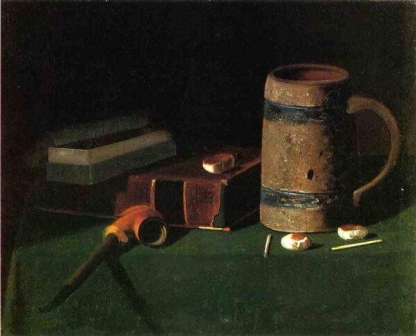 Still Life – Book and Mug by John Frederick Peto, hand-painted oil painting reproduction