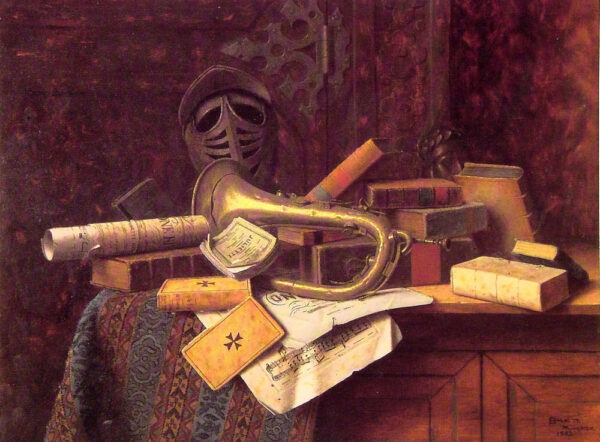 Still Life with Bust of Dante by William Michael Harnett, hand-painted oil painting reproduction