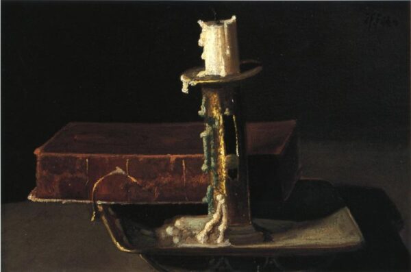 Still Life with Candlestick and Book by John Frederick Peto, hand-painted oil painting reproduction