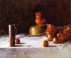 Still Life with Copper Brass and Onions by Emil Carlsen, hand-painted oil painting reproduction
