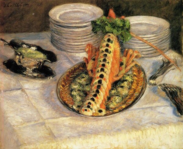 Still Life with Crayfish by Gustave Caillebotte, hand-painted oil painting reproduction
