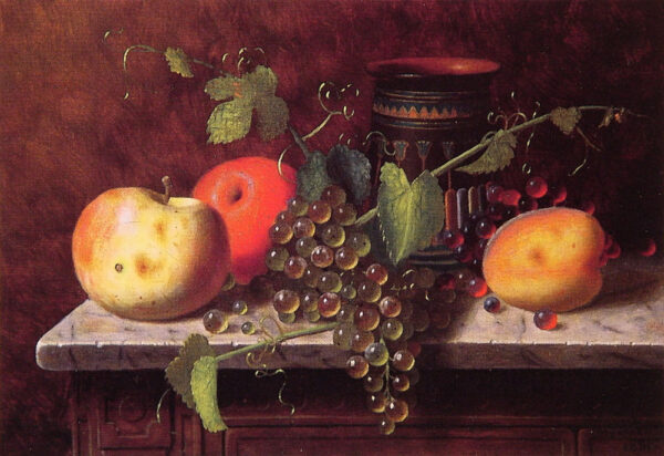 Still Life with Fruit and Vase by William Michael Harnett, hand-painted oil painting reproduction