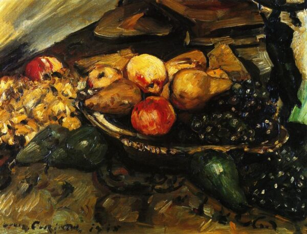 Still Life with Fruit and Wine Glass by Lovis Corinth, hand-painted oil painting reproduction