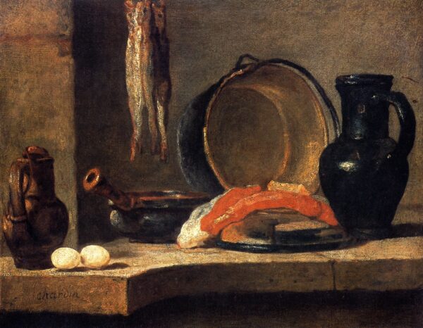 Still Life with Herrings by Jean-Baptiste-Siméon Chardin, hand-painted oil painting reproduction