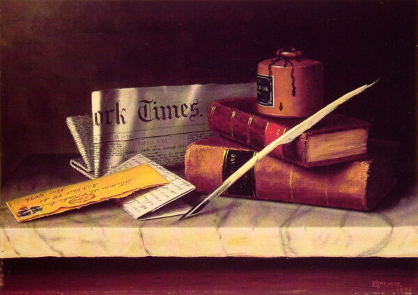 Still Life with Letter to Thomas B. Clarke by William Michael Harnett, hand-painted oil painting reproduction