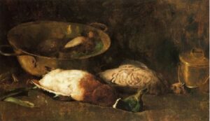 Still Life with Mallards and Copper Pots by Emil Carlsen, hand-painted oil painting reproduction