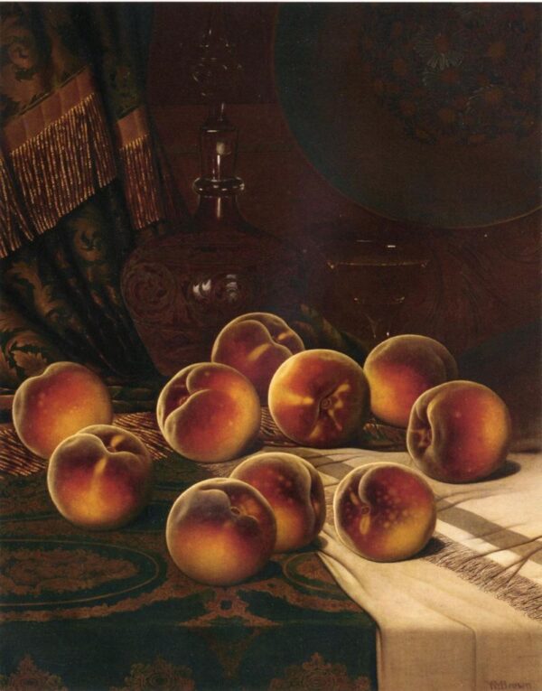 Still Life with Peaches by William Mason Brown, hand-painted oil reproduction