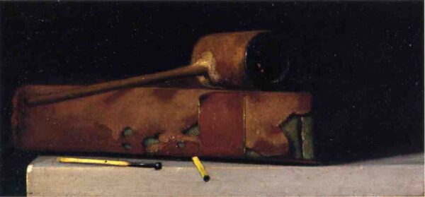 Still Life with Pipe and Book by John Frederick Peto, hand-painted oil painting reproduction