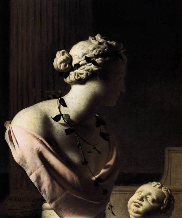 Still Life with a Bust of Venus by Caesar van Everdingen, hand-painted oil painting reproduction