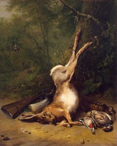 Still Life with a Hare by Eugène Verboeckhoven, hand-painted oil painting reproduction