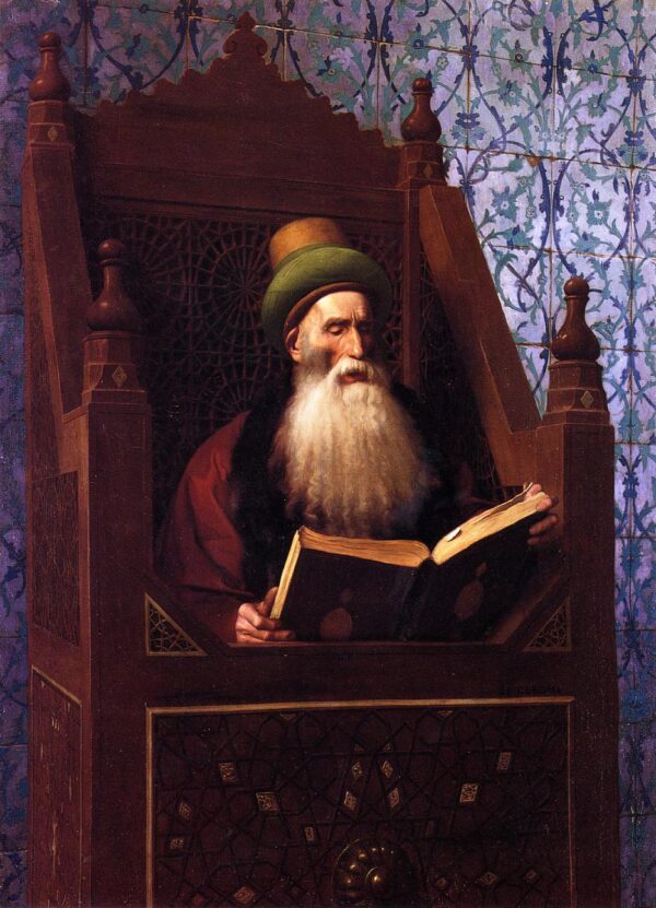 Mufti Reading in His Prayer Stool by Jean-Léon Gérôme, hand-painted oil painting reproduction