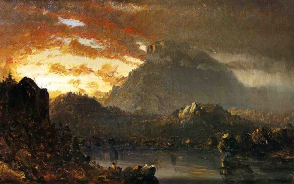 Sunset in the Wilderness with Approaching Storm by Sanford Robinson Gifford, hand-painted oil painting reproduction
