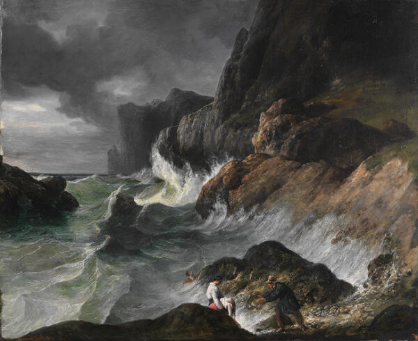 Stormy Coast Scene after a Shipwreck by Horace Vernet, hand-painted oil painting reproduction