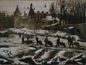 Straat in Aanbouw by George Hendrik Breitner, hand-painted oil painting reproduction