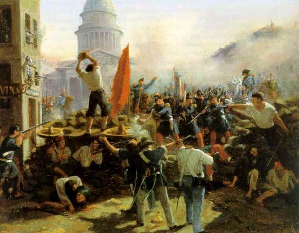 Battle at Soufflot, Barricades at Rue Soufflot Street by Horace Vernet, hand-painted oil painting reproduction