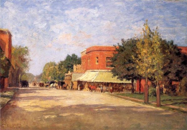 Street Scene by Theodore Clement Steele, hand-painted oil painting reproduction