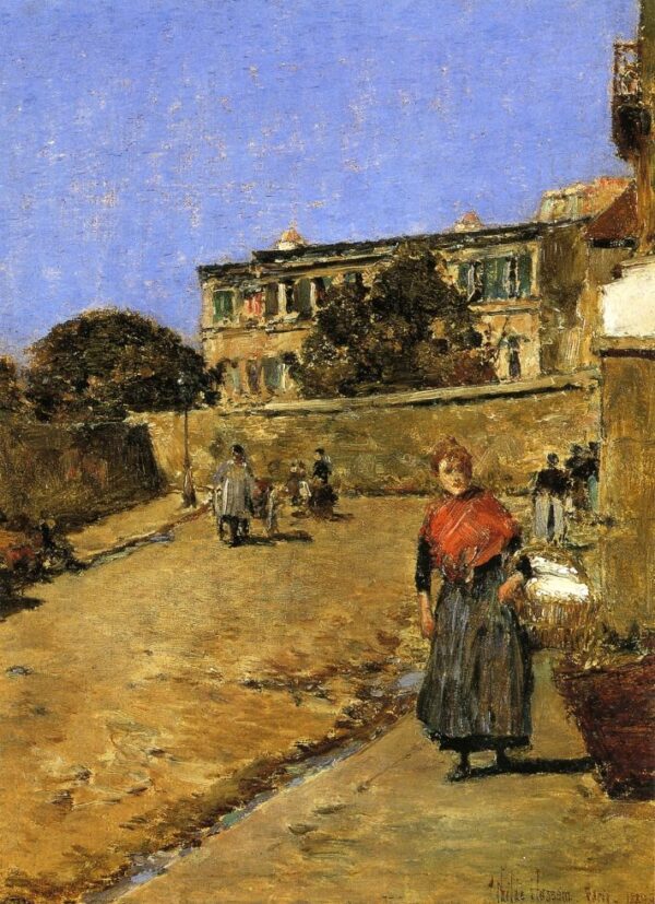 Street Scene, Montmartre by Frederick Childe Hassam, hand-painted oil painting reproduction