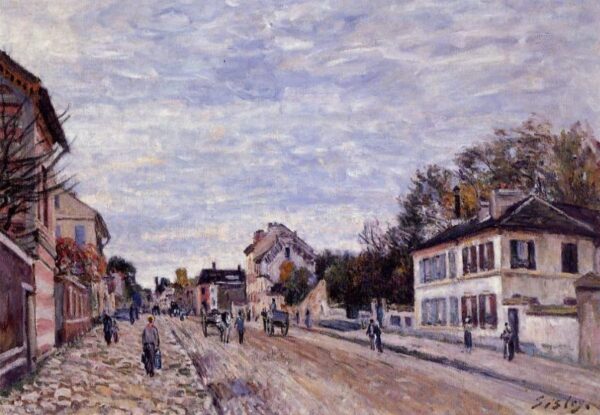 Street Scene in Marly by Alfred Sisley, hand-painted oil painting reproduction