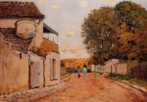 Street in Louveciennes by Alfred Sisley, hand-painted oil painting reproduction