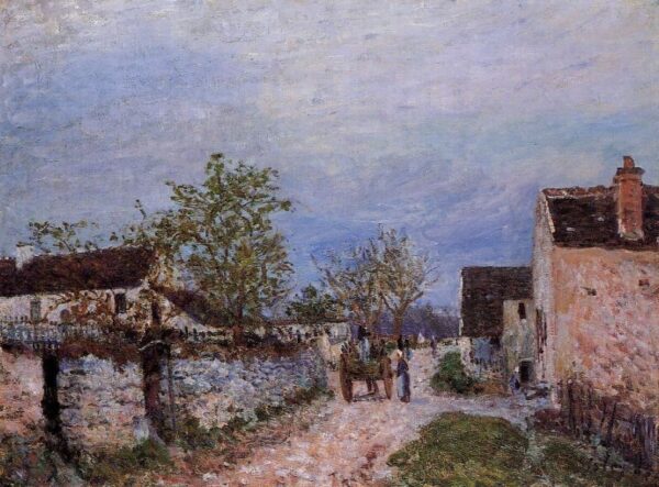 Street in Veneux by Alfred Sisley, hand-painted oil painting reproduction