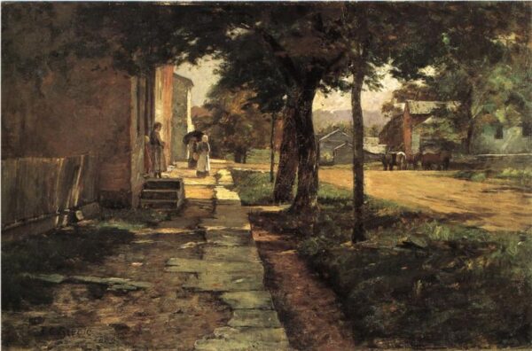 Street in Vernon by Theodore Clement Steele, hand-painted oil painting reproduction