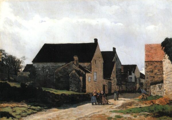 Street of Marlotte by Alfred Sisley, hand-painted oil painting reproduction