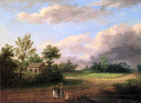 Strolling Along A Country Road by Thomas Birch, hand-painted oil painting reproduction