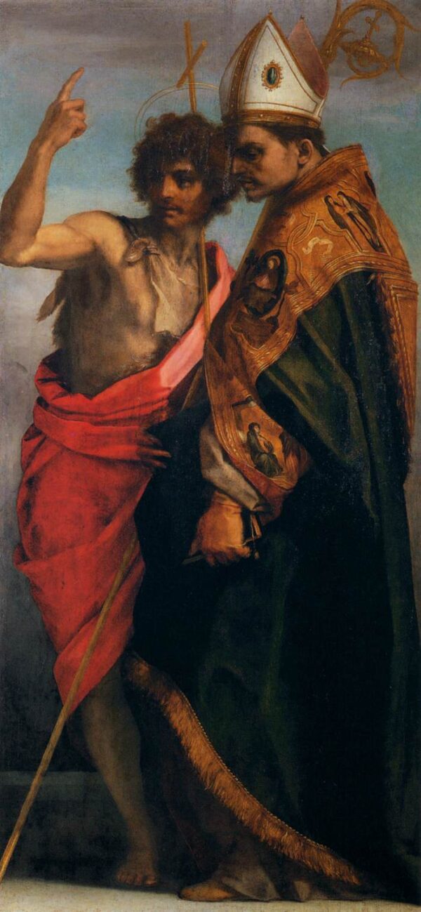 Sts John the Baptist and Bernardo degli Uberti by Andrea del Sarto, hand-painted oil painting reproduction
