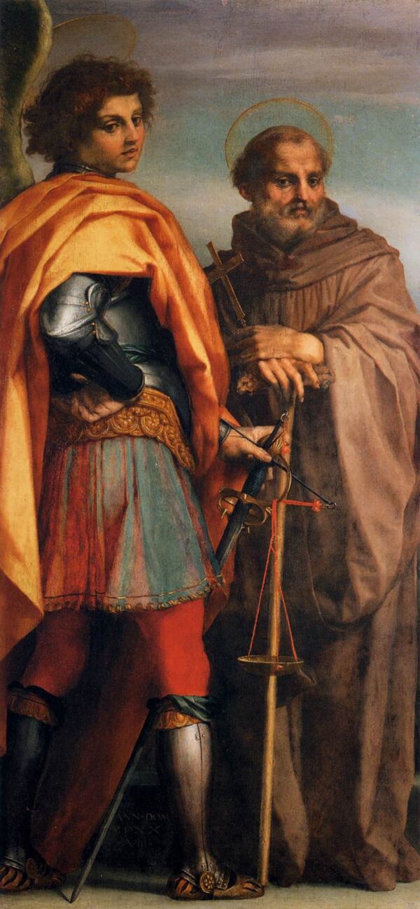 Sts Michael and John Gualbert by Andrea del Sarto, hand-painted oil painting reproduction
