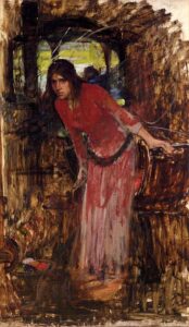 Study For The Lady Of Shallot by John William Waterhouse, hand-painted oil painting reproduction