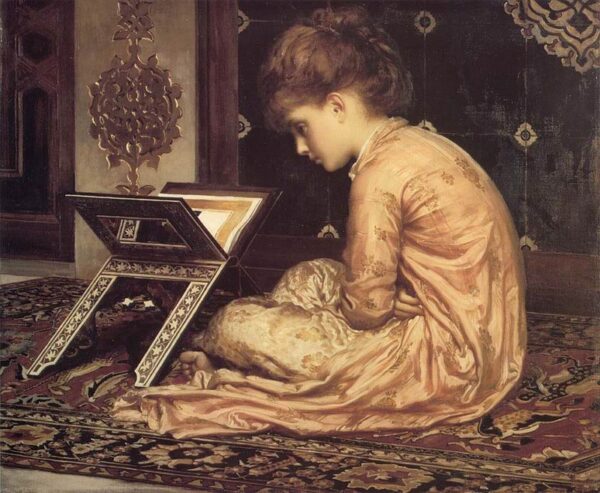 Study At a Reading Desk by Lord Frederick Leighton, hand-painted oil painting reproduction
