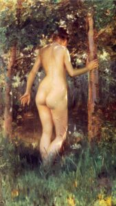 Study Of A Nude Woman by Julius LeBlanc Stewart, hand-painted oil painting reproduction