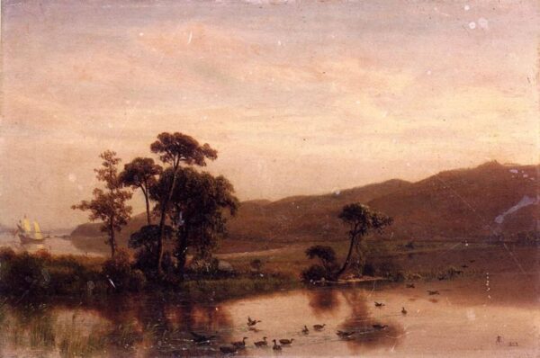 Study for ‘Gosnold at Cuttyhunk, 1602’ by Albert Bierstadt, hand-painted oil painting reproduction