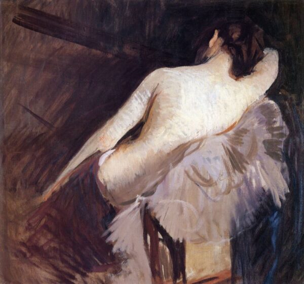 Study for ‘The Venetian Bind’ by Edmund Tarbell, hand-painted oil painting reproduction