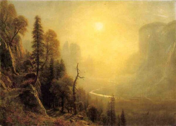 Study for ‘Yosemite Valley, Glacier Point Trail’ by Albert Bierstadt, hand-painted oil painting reproduction