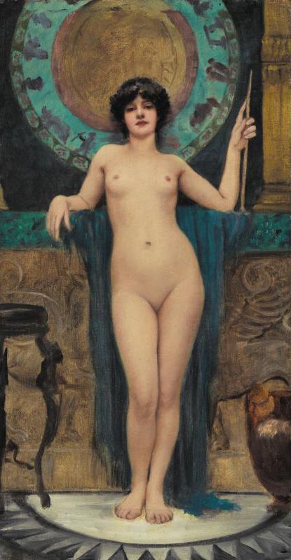 Study of Campaspe by John William Godward, hand-painted oil reproduction