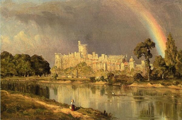 Study of Windsor Castle by Sanford Robinson Gifford, hand-painted oil painting reproduction