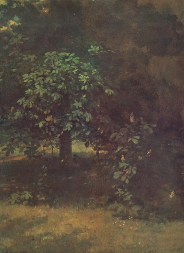 Study of a Horse Chestnut Tree by Pál Szinyei Merse, hand-painted oil painting reproduction